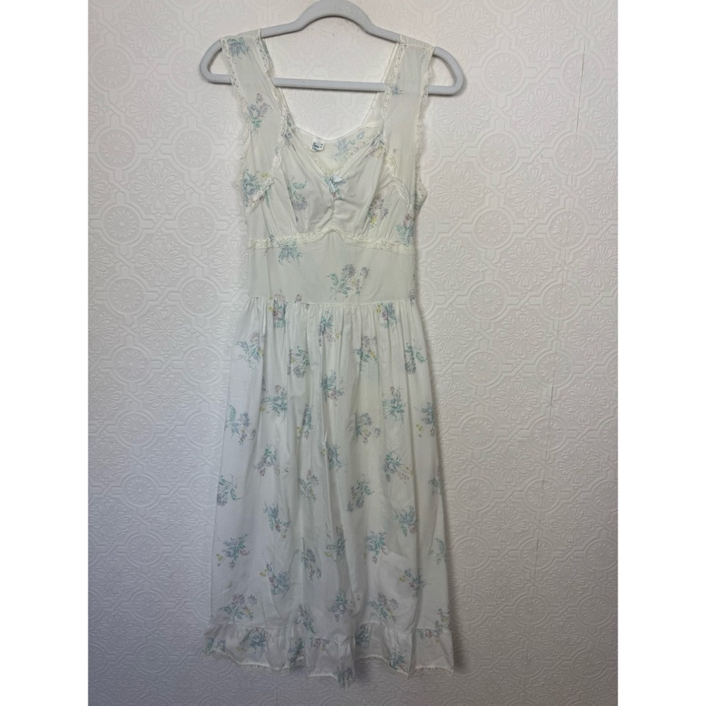 Vintage Cottagecore Penney’s Adonna Floral Lace Nightgown Prairie Dress Small - Picture 2 of 8